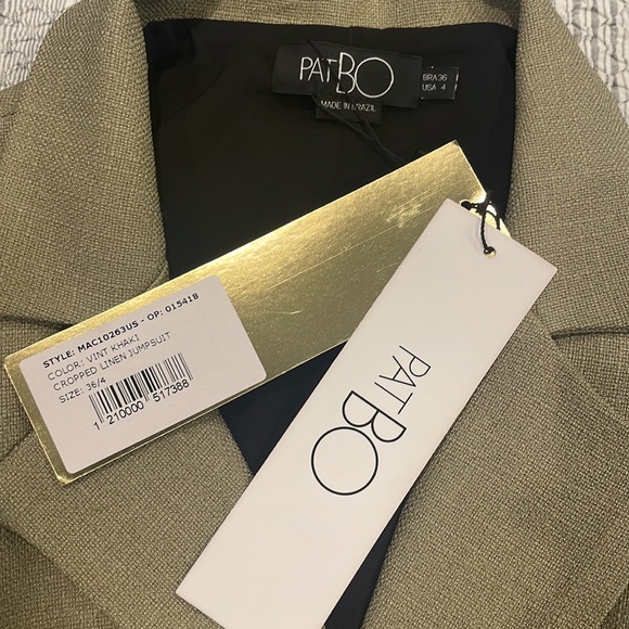 PatBO khaki green cropped jumpsuit, NWT - Picture 5 of 9